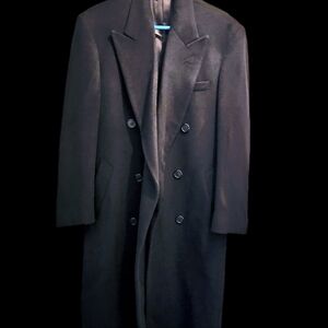 Marshall Field Bill Blass Navy Will CosClassic Black Double-Breasted Men's Coat